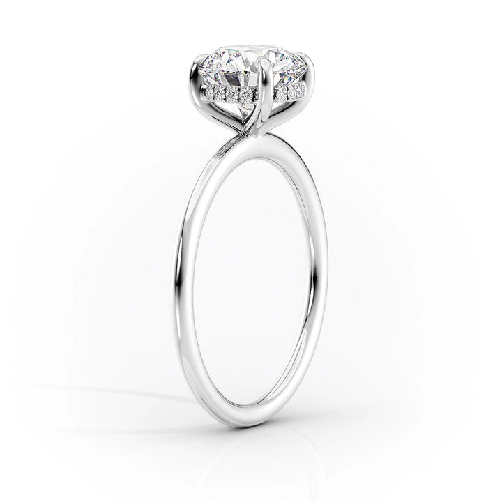 The Liberty Set With Oval Solitaire Lab Diamond 1.5 Carat 14K White#material_white