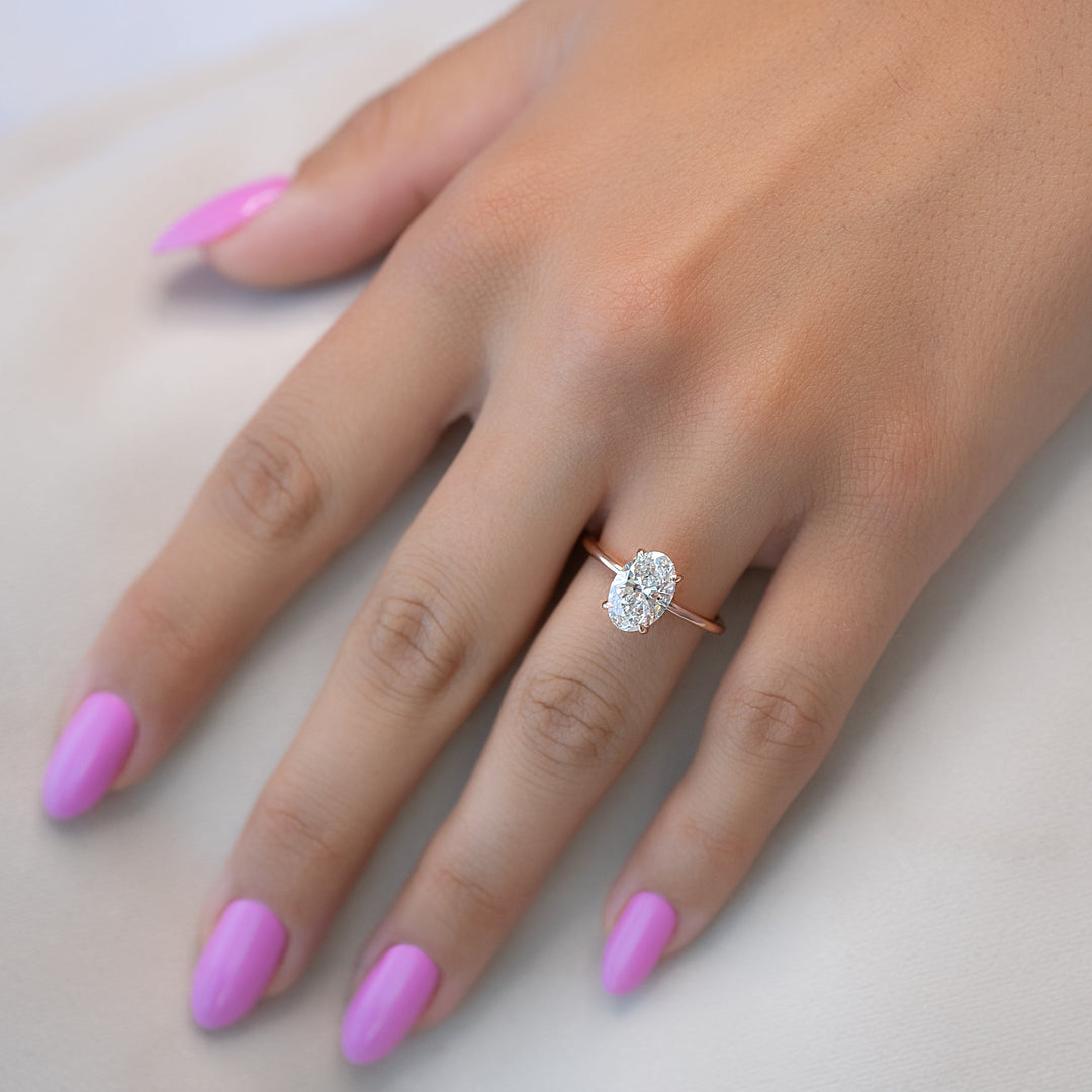 The Liberty Oval Lab Diamond Moissanite Engagement Ring