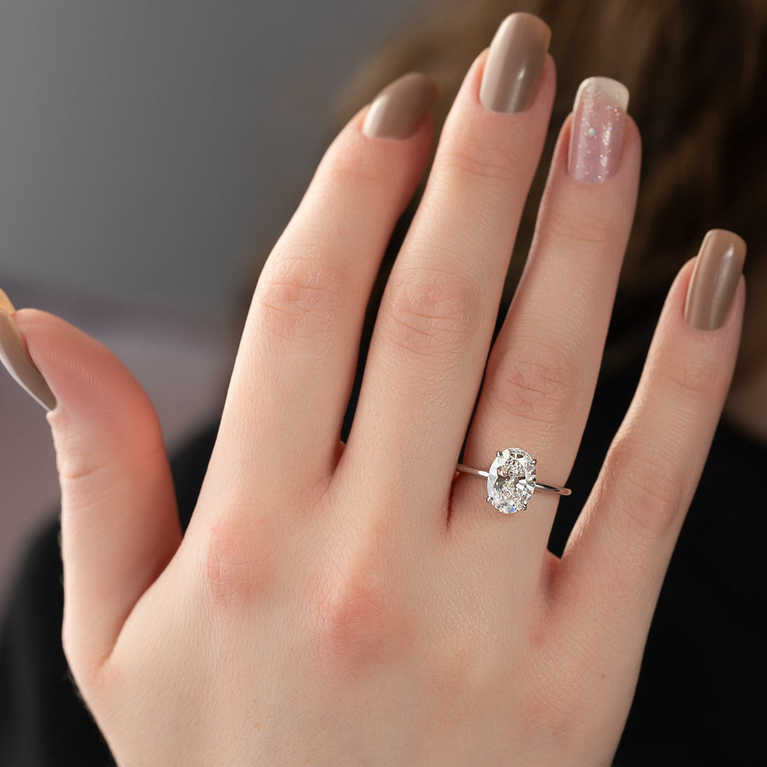 The Liberty Oval Lab Diamond Moissanite Engagement Ring
