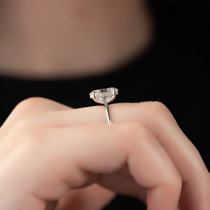 The Liberty Oval Lab Diamond Moissanite Engagement Ring *Shown with 2.5 ct #material_white