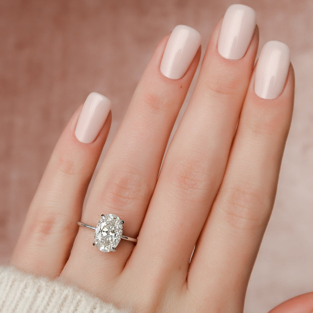 The Liberty Oval Lab Diamond Moissanite Engagement Ring