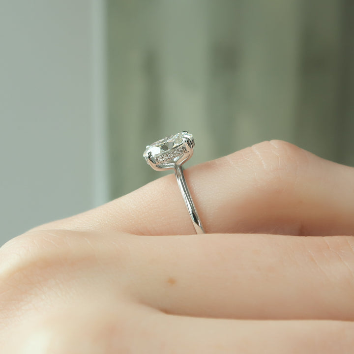 The Liberty Oval Lab Diamond Moissanite Engagement Ring *Shown with 1.5 ct #material_white