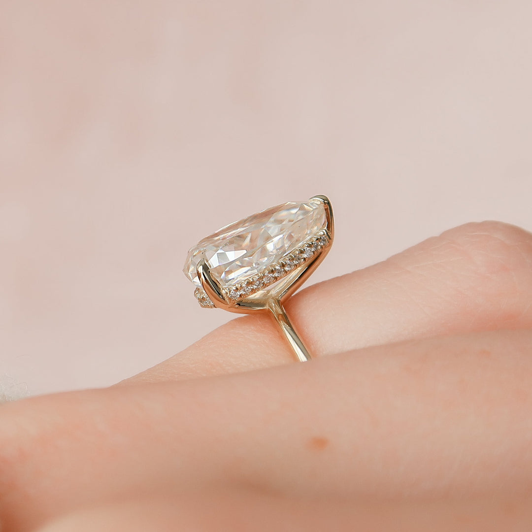 The Liberty Set With Pear Solitaire Lab Diamond 3 Carat 14K Gold#material_14k-gold