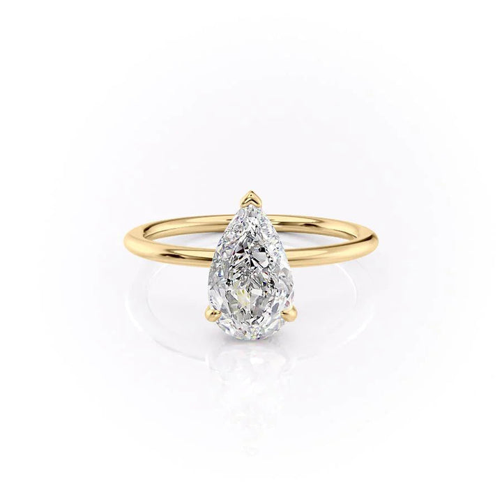 The Liberty Set With Pear Solitaire Moissanite#material_14k-gold