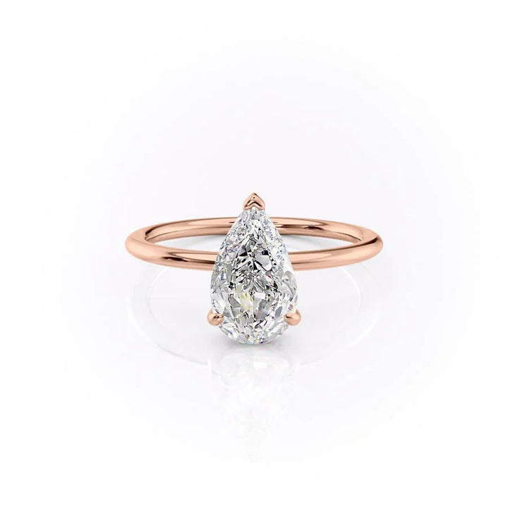 The Liberty Set With Pear Solitaire Lab Diamond 1 Carat 14K Rose#material_14k-rose