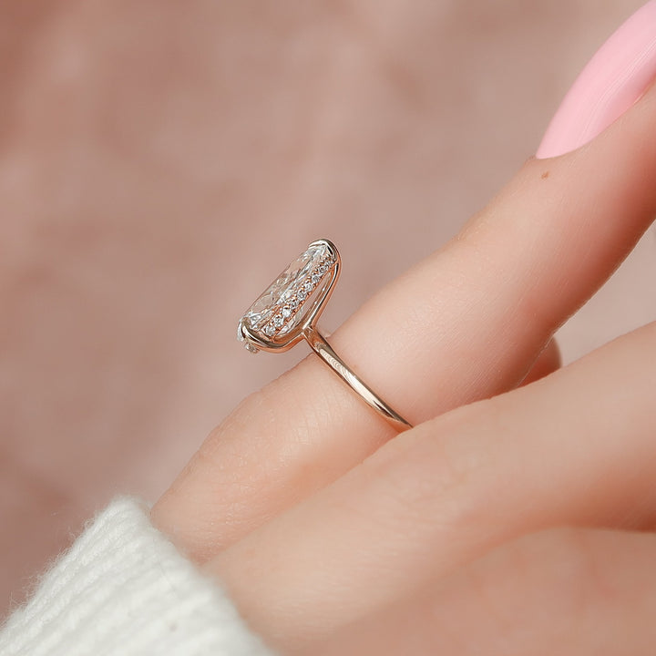 The Liberty Set With Pear Solitaire Lab Diamond 2.5 Carat 14K Rose#material_14k-rose