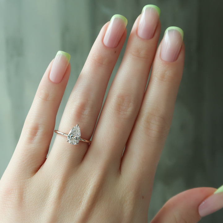 The Liberty Set With Pear Solitaire Moissanite#material_14k-rose