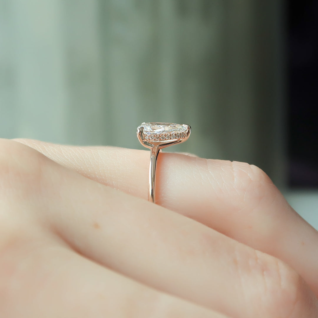 The Liberty Set With Pear Solitaire Lab Diamond 1 Carat 14K Rose#material_14k-rose