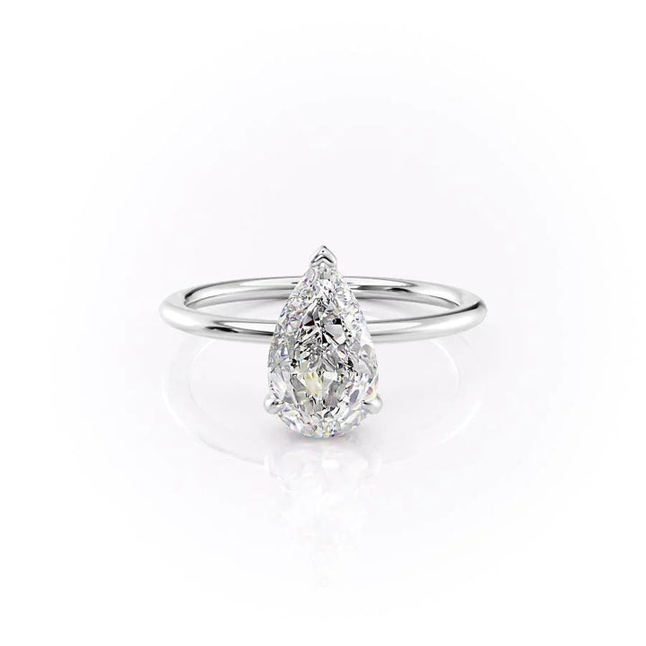 The Liberty Set With Pear Solitaire Lab Diamond 1 Carat 14K White#material_14k-white