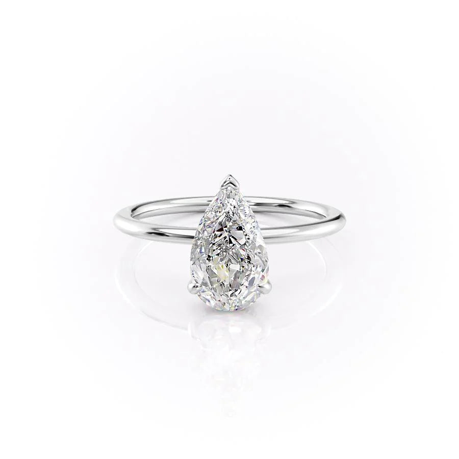 The Liberty Set With Pear Solitaire Moissanite#material_14k-white