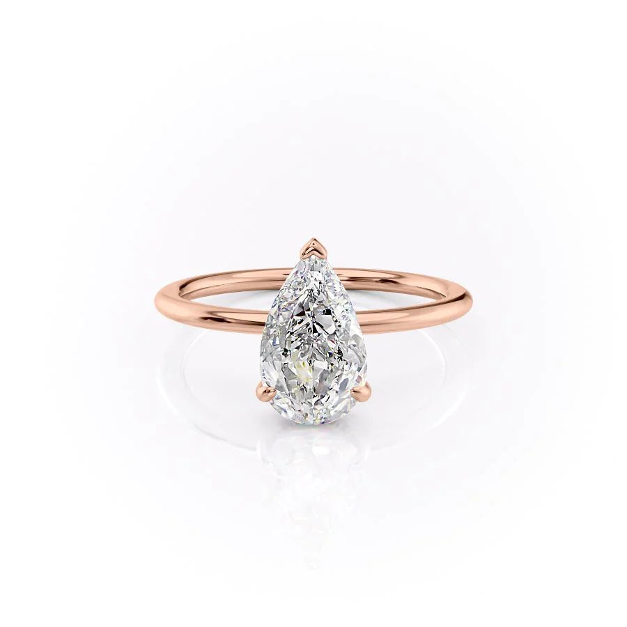 The Liberty Set With Pear Solitaire Moissanite#material_18k-rose