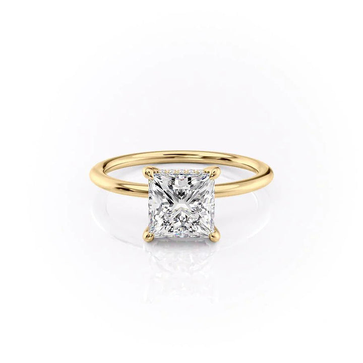 The Liberty Set With Princess Solitaire Lab Diamond 1 Carat 14K Gold#material_14k-gold