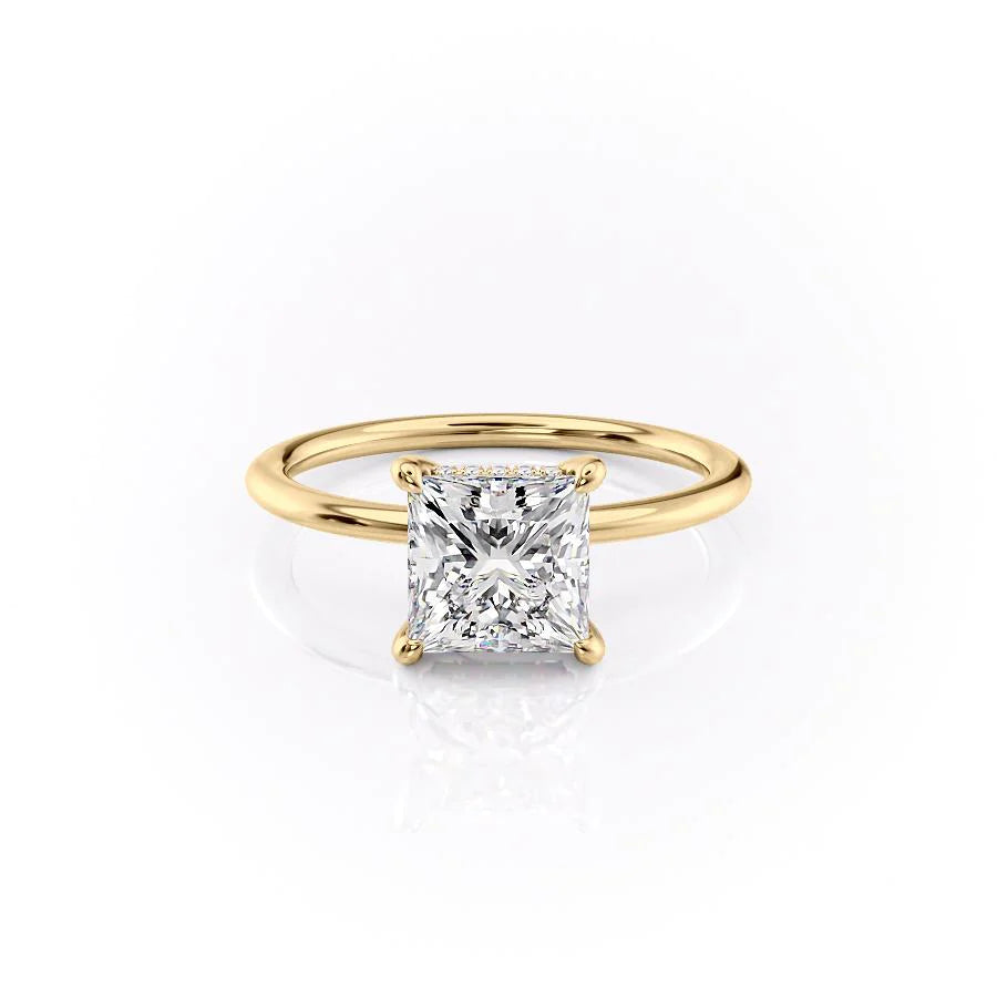 The Liberty Set With Princess Solitaire Moissanite#material_14k-gold