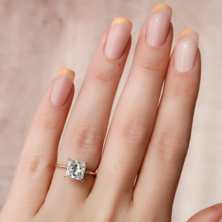 The Liberty Princess Lab Diamond Moissanite Engagement Ring *Shown with 2.5 ct #material_rose