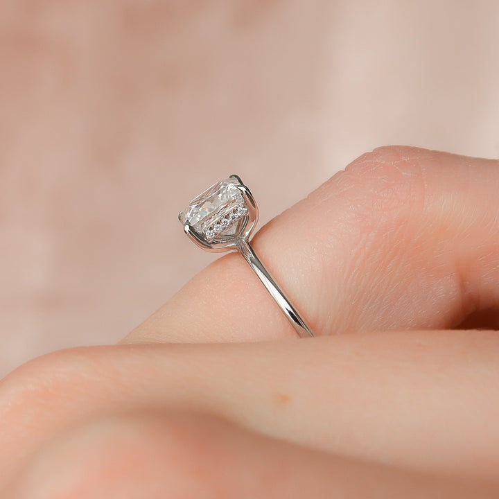 The Liberty Princess Lab Diamond Moissanite Engagement Ring *Shown with 2 ct #material_white