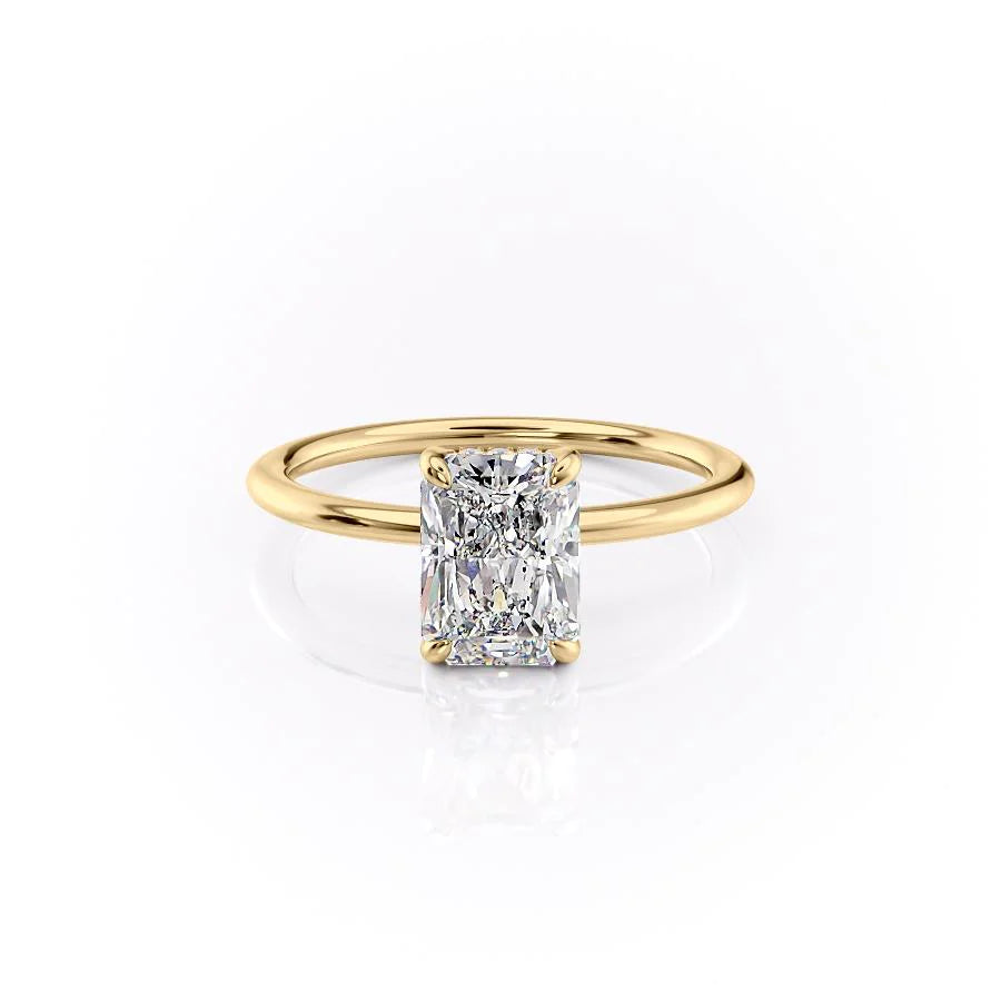 The Liberty Set With Radiant Solitaire Lab Diamond 1 Carat 14K Gold#material_14k-gold