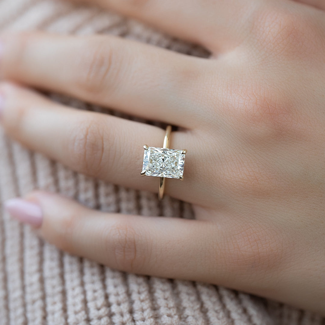 The Liberty Set With Radiant Solitaire Lab Diamond 1.5 Carat 14K Gold#material_14k-gold