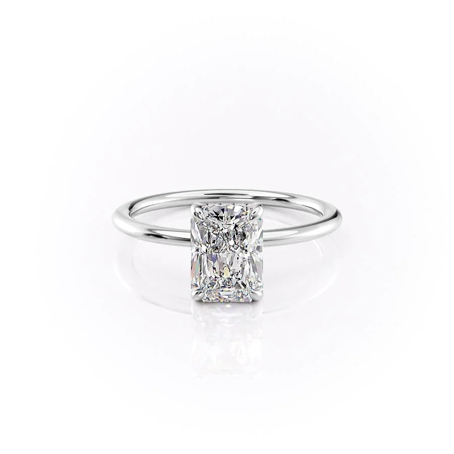 The Liberty Set With Radiant Solitaire Lab Diamond 1 Carat 14K White#material_14k-white