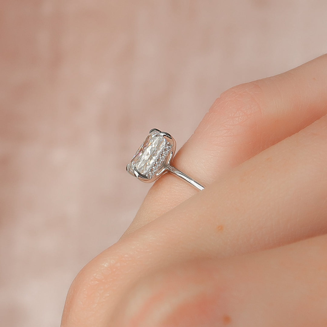 The Liberty Set With Radiant Solitaire Lab Diamond 2.5 Carat 14K White#material_14k-white