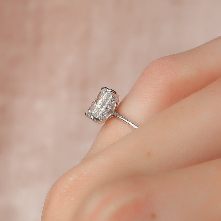 The Liberty Set With Radiant Solitaire Moissanite#material_14k-white