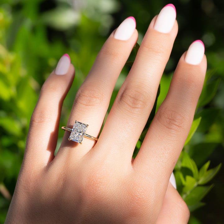 The Liberty Radiant Lab Diamond Moissanite Engagement Ring *Shown with 2.5 ct #material_gold