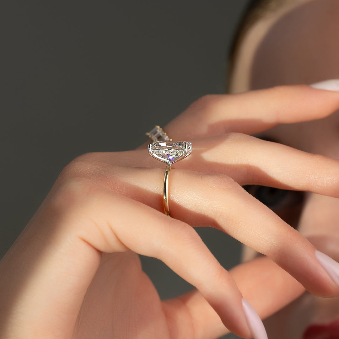 The Liberty Radiant Lab Diamond Moissanite Engagement Ring
