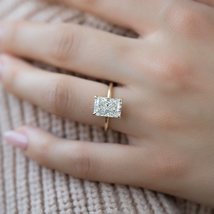 The Liberty Radiant Lab Diamond Moissanite Engagement Ring *Shown with 3 ct #material_gold