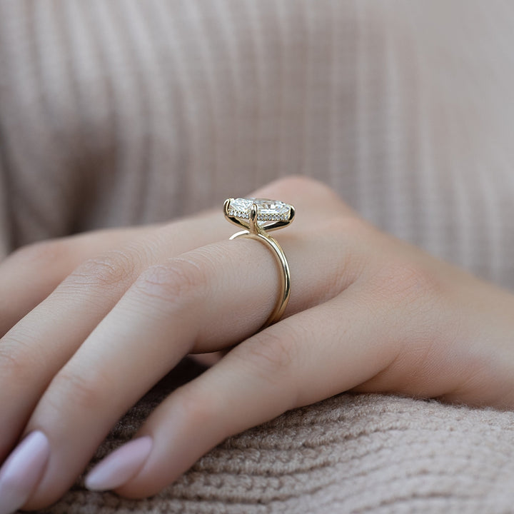 The Liberty Radiant Lab Diamond Moissanite Engagement Ring *Shown with 3 ct #material_gold