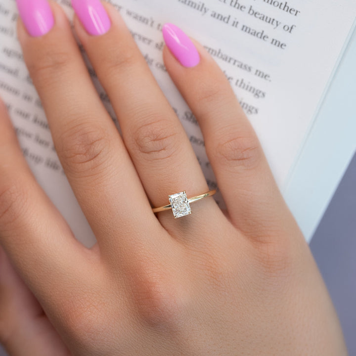 The Liberty Radiant Lab Diamond Moissanite Engagement Ring *Shown with 1 ct #material_gold
