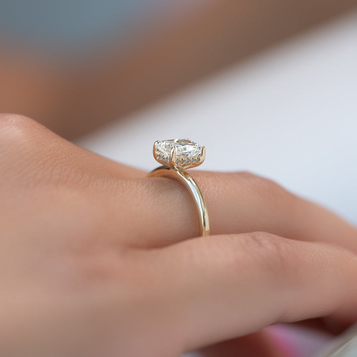 The Liberty Radiant Lab Diamond Moissanite Engagement Ring *Shown with 1 ct #material_gold