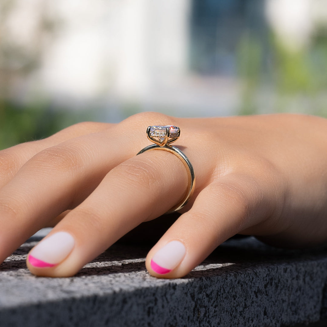 The Liberty Radiant Lab Diamond Moissanite Engagement Ring