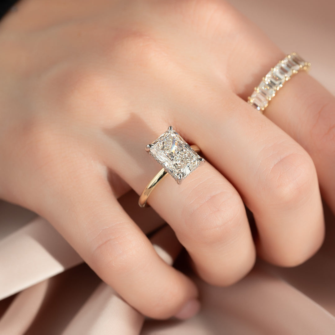 The Liberty Radiant Lab Diamond Moissanite Engagement Ring