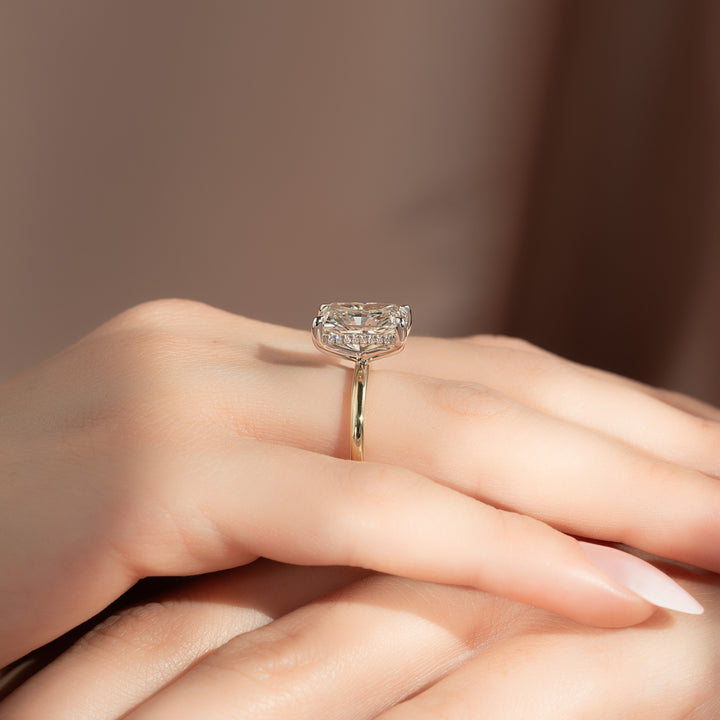 The Liberty Radiant Lab Diamond Moissanite Engagement Ring *Shown with 4 ct #material_gold