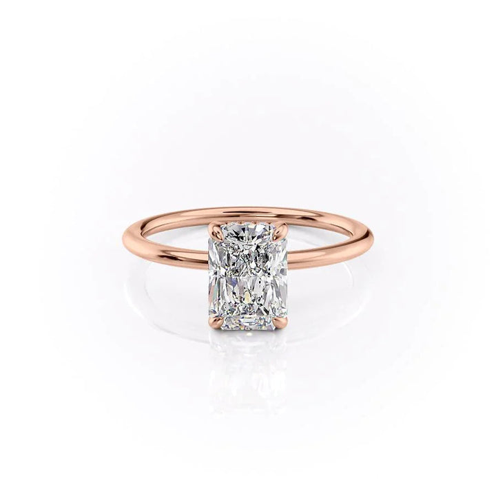 The Liberty Set With Radiant Solitaire Lab Diamond 1 Carat 14K Rose#material_rose