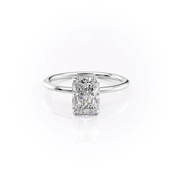 The Liberty Set With Radiant Solitaire Lab Diamond 1 Carat 14K White#material_white
