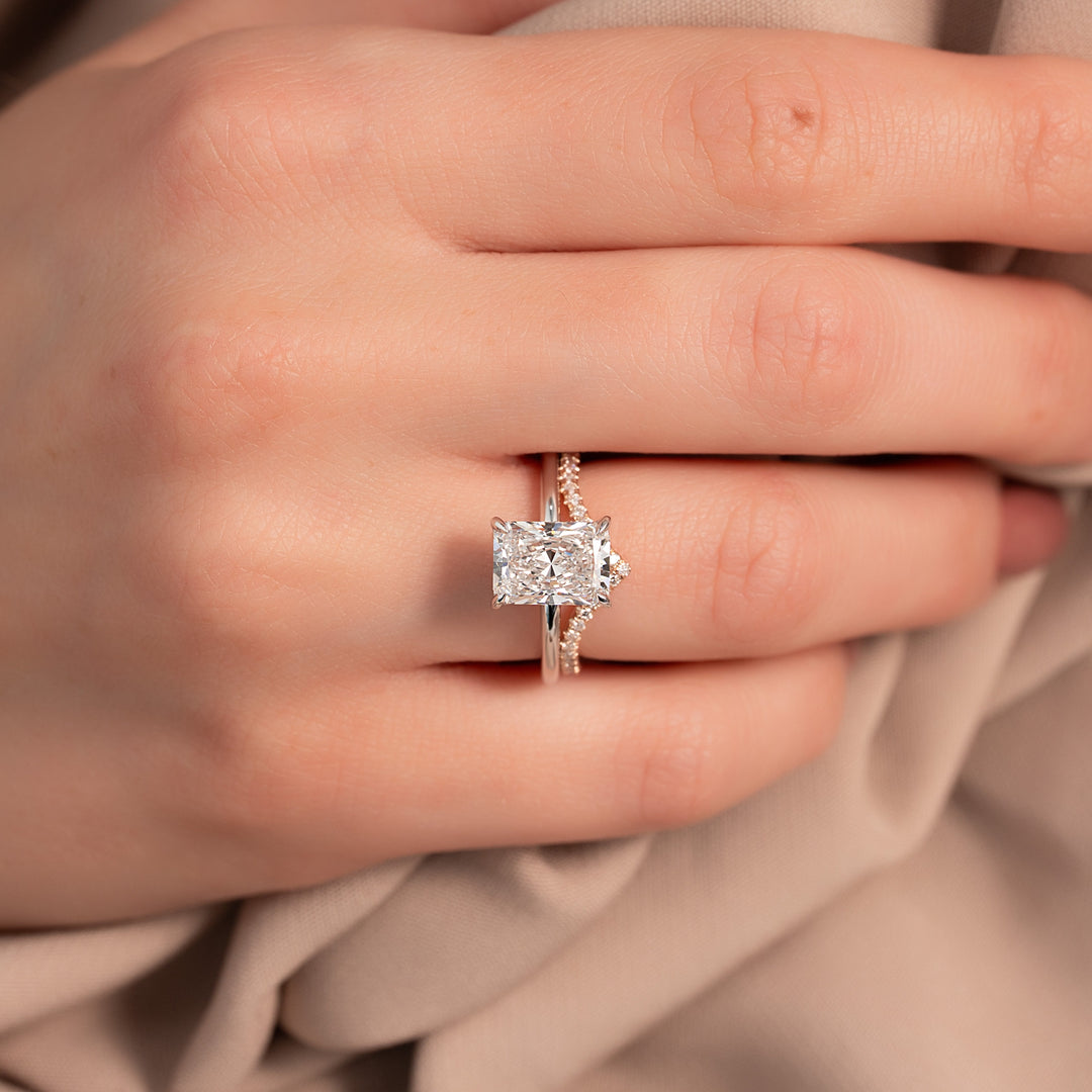 The Liberty Radiant Lab Diamond Moissanite Engagement Ring