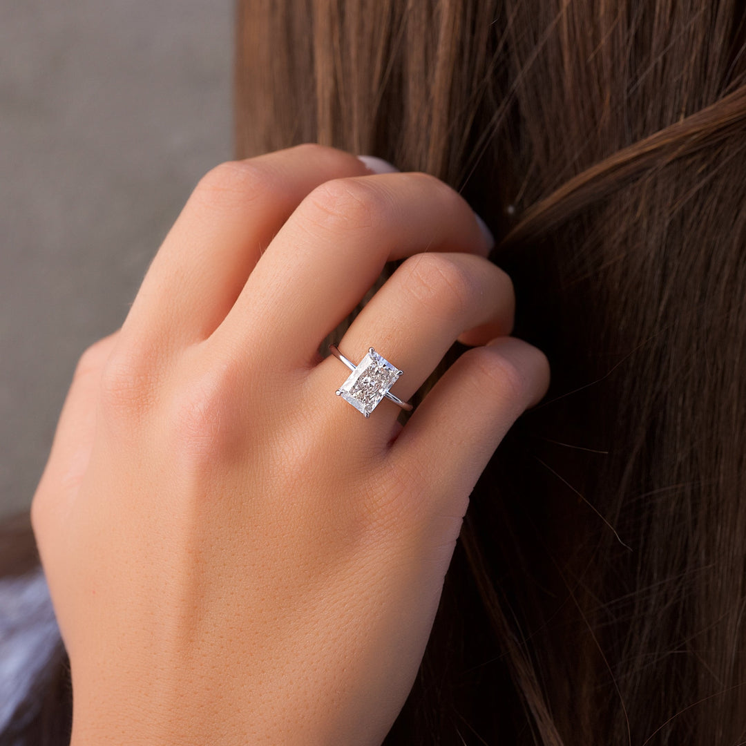 The Liberty Radiant Lab Diamond Moissanite Engagement Ring