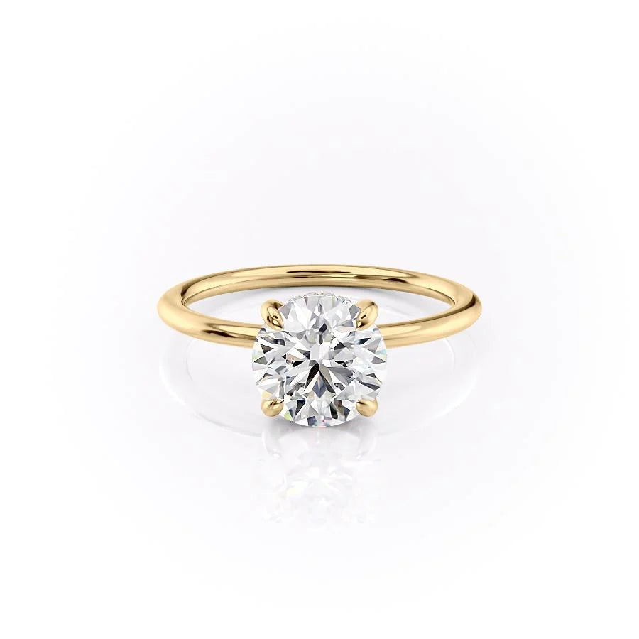 The Liberty Set With Round Solitaire Lab Diamond 1 Carat 14K Gold#material_14k-gold