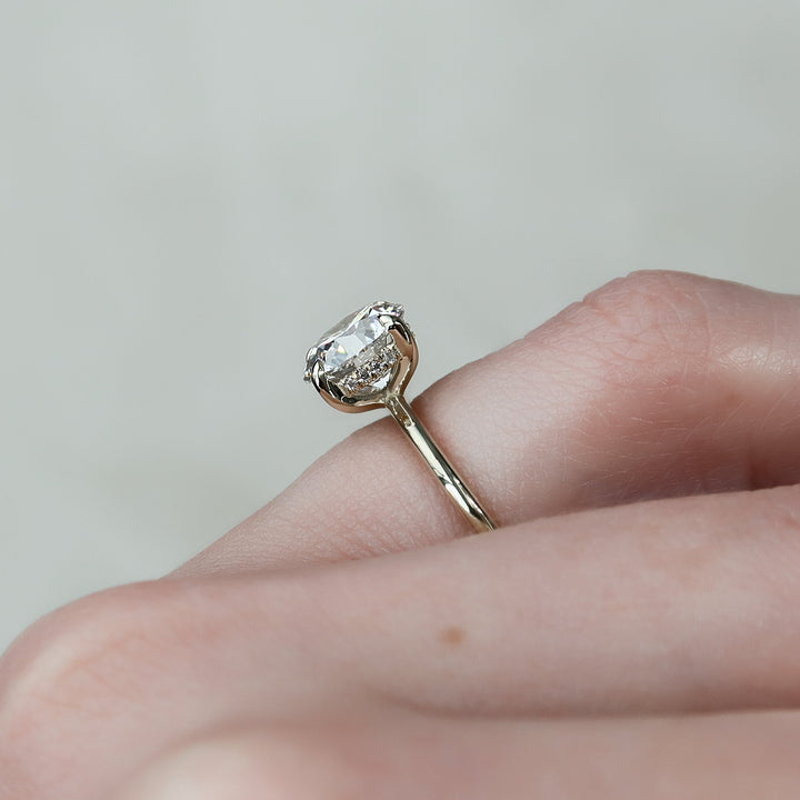 The Liberty Set With Round Solitaire Moissanite#material_14k-gold