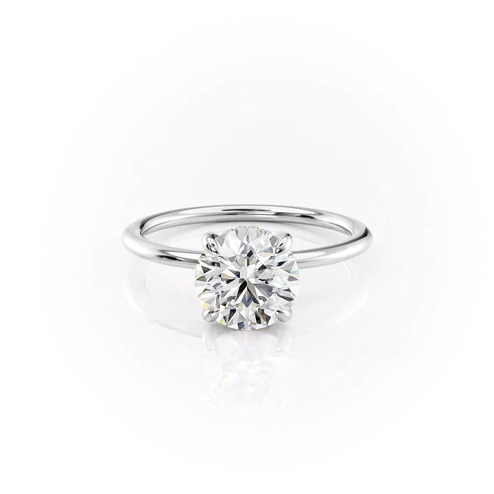 The Liberty Set With Round Solitaire Moissanite#material_14k-white