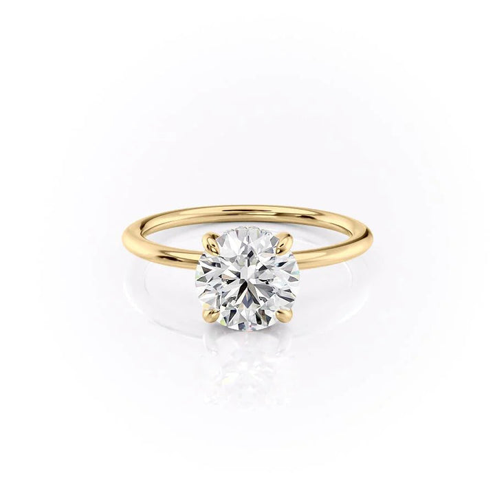 The Liberty Set With Round Solitaire Moissanite#material_18k-gold