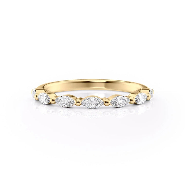 The Linda Wedding Bands Diamonds Half Way 14K Gold#material_14k-gold