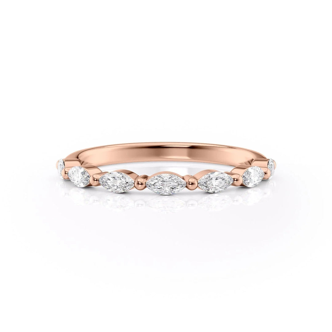 The Linda Wedding Bands Diamonds Half Way 14K Rose#material_14k-rose