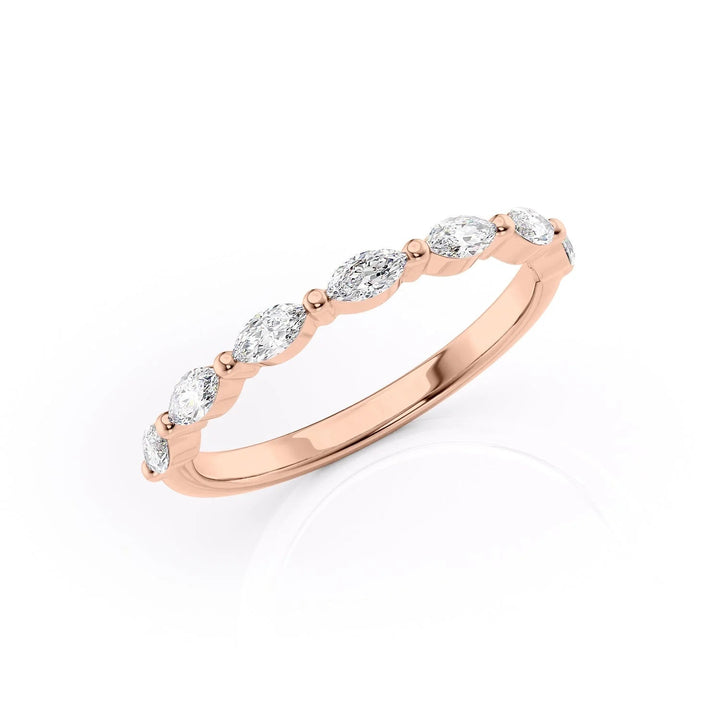 The Linda Wedding Bands Diamonds Half Way 14K Rose#material_14k-rose