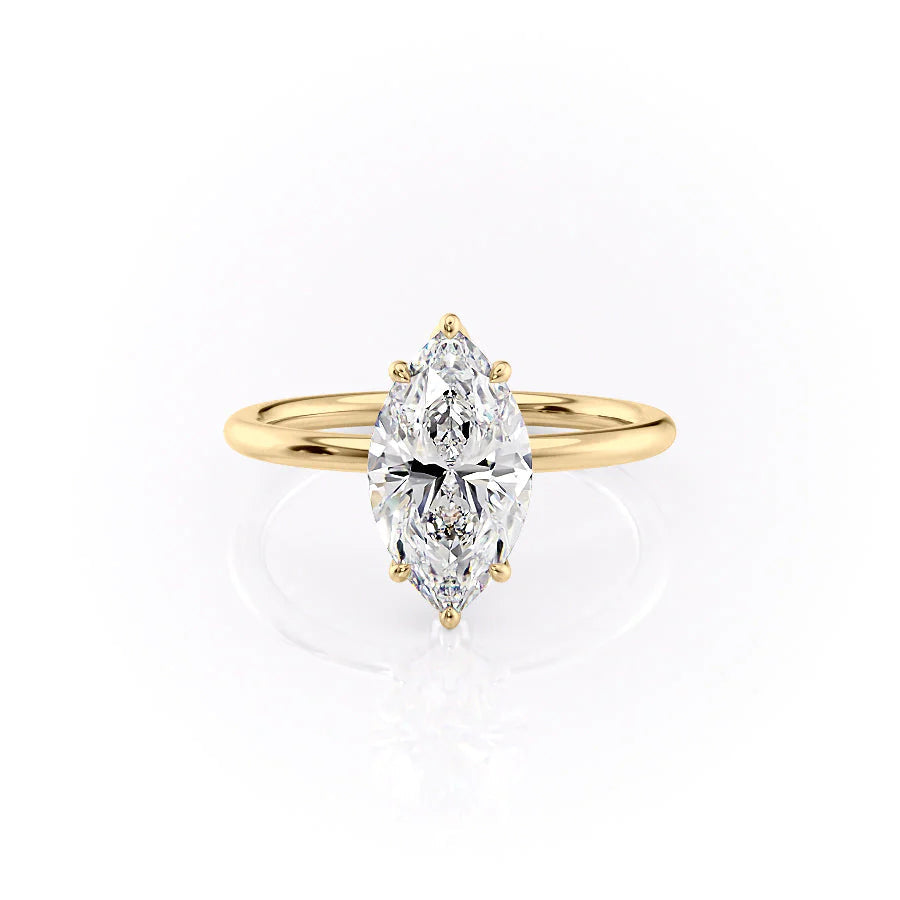 The Logan Set With Marquise Solitaire Lab Diamond 1 Carat 14K Gold#material_14k-gold