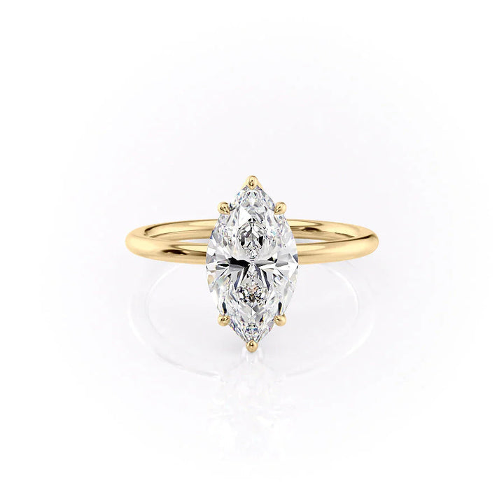 The Logan Set With Marquise Solitaire Moissanite#material_18k-gold