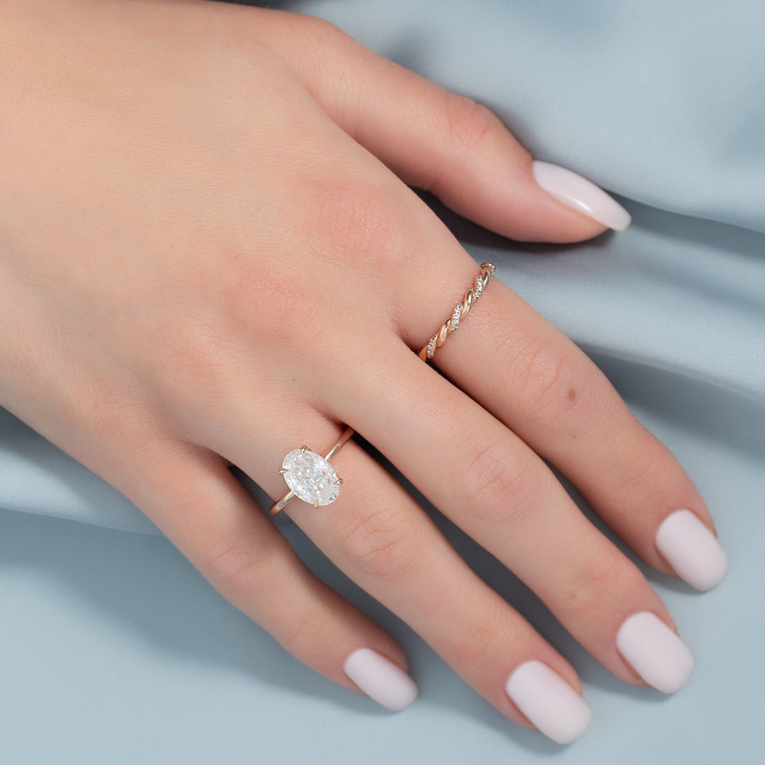 The Logan Oval Lab Diamond Moissanite Engagement Ring