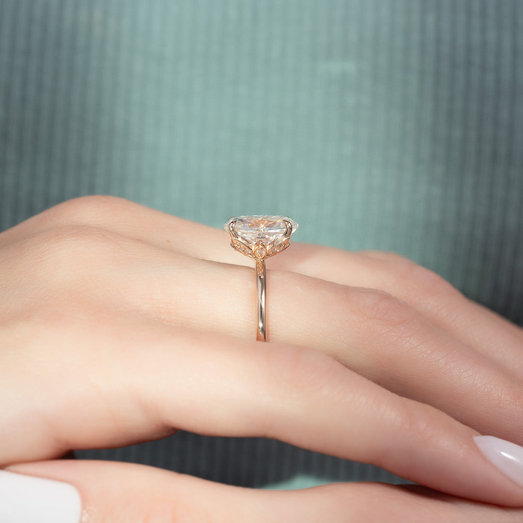 The Logan Oval Lab Diamond Moissanite Engagement Ring