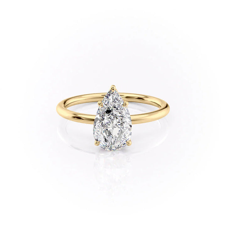 The Logan Set With Pear Solitaire Lab Diamond 1 Carat 14K Gold#material_14k-gold