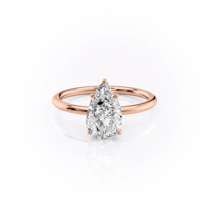 The Logan Set With Pear Solitaire Moissanite#material_18k-rose